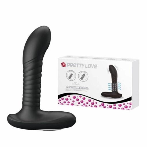 Masażer Prostaty Pretty Love Wibracje + Rotacja USB Czarny | 100% ORYGINAŁ| DYSKRETNA PRZESYŁKA