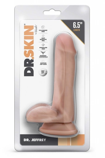 DR. SKIN DR. JEFFREY 6.5 INCH DILDO WITH BALLS BEIGE