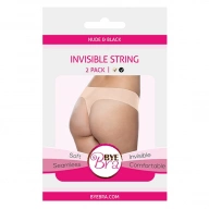 Niewidzialne majtki stringi dwupak - Bye Bra Invisible String Czarny i Beżowy S