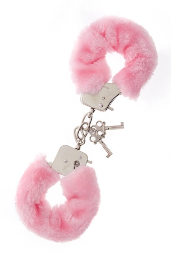 Dream Toys Metal Handcuff With Plush Pink - Kajdanki z futerkiem, różowe ⚫ DARMOWA DOSTAWA od 299zł ⚫ DYSKRETNA PRZESYŁKA 24H Z POLSKI ⚫