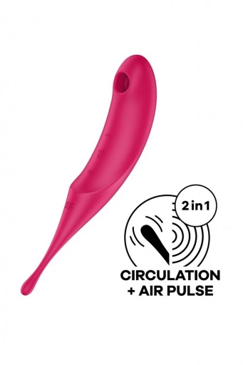 Satisfyer Twirling Pro Red - Wibrator soniczny i punktowy 2w1, Czerwony ⚫ DARMOWA DOSTAWA od 299zł ⚫ DYSKRETNA PRZESYŁKA 24H Z POLSKI ⚫