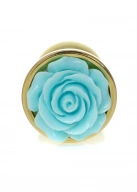 Boss Series Jewellery Gold Plug Rose Light Blue - Korek analny z ozdobnym kwiatem Niebieski