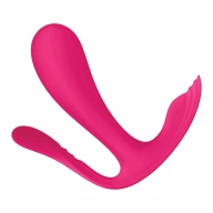 Satisfyer Top Secret + (Pink) - Wibrator króliczek do potrójnej stymulacji + aplikacja Różowy