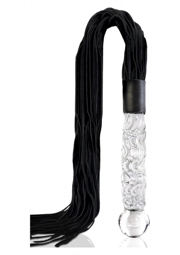 Icicles no 38 - glass whip - Pejcz z szklanym dildo ⚫ DARMOWA DOSTAWA od 299zł ⚫ DYSKRETNA PRZESYŁKA 24H Z POLSKI ⚫