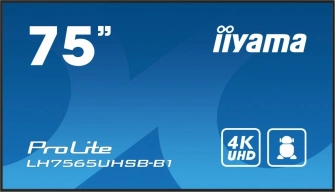 IIYAMA Monitor 75 cali LH7565UHSB-B1, 24/7, IPS, ANDROID 11, 4K, 800cd, iiSignage2, SDM, 2x HDMI, DP, 2x USB,2x 10W, RJ45, WiFi,