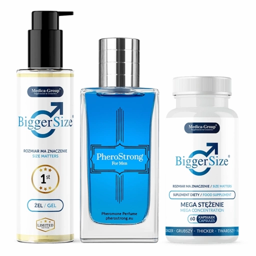 PheroStrong for Men 50 ml + BiggerSize kaps. + BiggerSize żel - Nr 1 wśród KLIENTÓW !!!