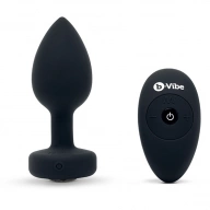 Korek analny wibrujący z klejnotem - B-Vibe Vibrating Jewel Plug M/L Czarny