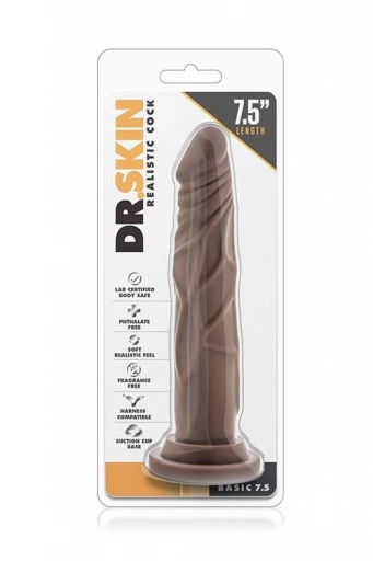 DR. SKIN REALISTIC COCK 7.5 CHOCOLATE