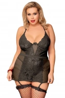 Babydoll with garter belt and thong 2XL-3XL