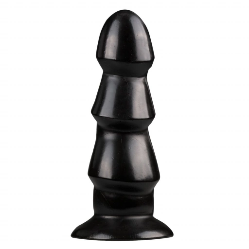 Żebrowane Dildo Analne All Black 17cm Czarny | 100% ORYGINAŁ| DYSKRETNA PRZESYŁKA