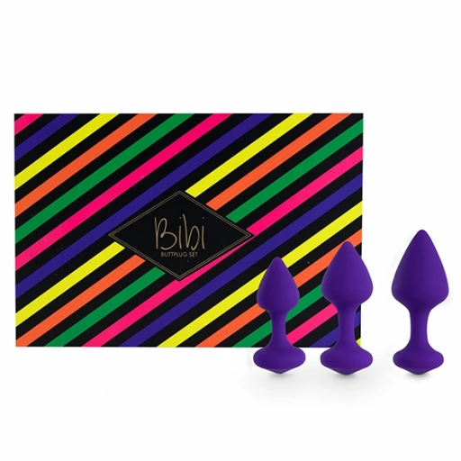 Zestaw 3 korków analnych - FeelzToys Bibi Butt Plug Set 3 szt Fioletowy