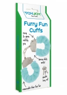 ToyJoy Furry Fun Cuffs Pale Blue Plush - Kajdanki z futerkiem, niebieskie ⚫ DARMOWA DOSTAWA od 299zł ⚫ DYSKRETNA PRZESYŁKA 24H Z POLSKI ⚫