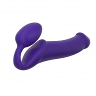 Dildo dwustronne do strap-on pegging i punkt G - Strap-On-Me Semi-Realistic Bendable Strap-On L Fioletowy