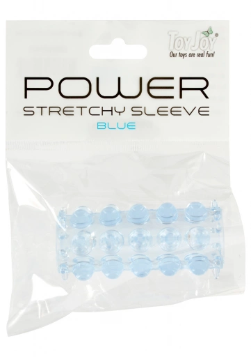 ToyJoy Power Stretchy Sleeve Blue - Nakładka na penisa ⚫ DARMOWA DOSTAWA od 299zł ⚫ DYSKRETNA PRZESYŁKA 24H Z POLSKI ⚫