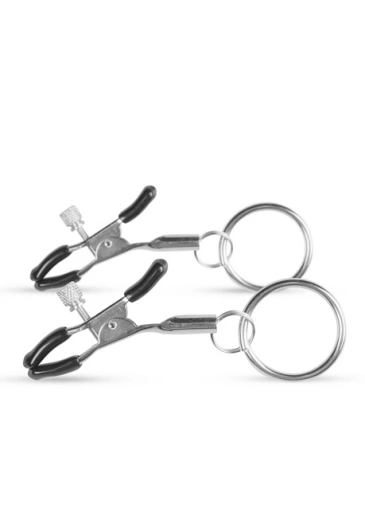 Easy Toys Metal Nipple Clamps With Ring - Zaciski do sutków ⚫ DARMOWA DOSTAWA od 299zł ⚫ DYSKRETNA PRZESYŁKA 24H Z POLSKI ⚫