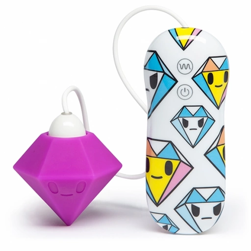 Symulator łechtaczki kolorowy - Tokidoki Silicone Purple Diamond Clitoral Vibrator 