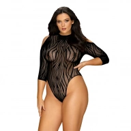 Eleganckie czarne body - Obsessive B130 Teddy Black XL/XXL