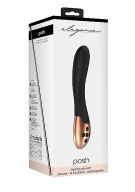 Elegance Heating Vibrator Posh Black - Wibrator klasyczny z opcją podgrzewania ⚫ DARMOWA DOSTAWA od 299zł ⚫ DYSKRETNA PRZESYŁKA 24H Z POLSKI ⚫