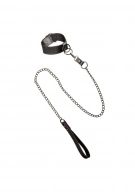 Collar With Chain Leash Black