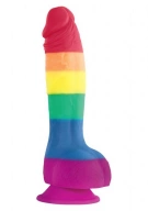 Dildo z Przyssawką Colours Pride Edition 21cm Tęczowy | 100% ORYGINAŁ| DYSKRETNA PRZESYŁKA