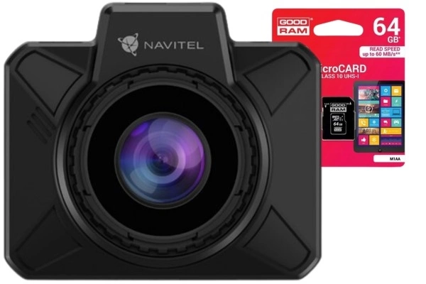 Zestaw Wideorejestrator kamera samochodowa Navitel AR202 NV + karta microSD 64GB