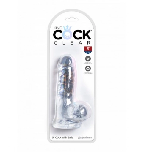 King Cock 5 Inch Cock with Balls Transparant - dildo ⚫ DARMOWA DOSTAWA od 299zł ⚫ DYSKRETNA PRZESYŁKA 24H Z POLSKI ⚫