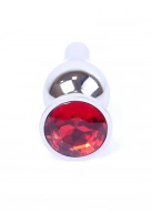 Plug-Jewellery Silver BUTT PLUG- Red