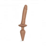 Strap On Me - Korek Analny Z Realistycznym Dildo Z Żyłkami XXL 2W1 Karmel