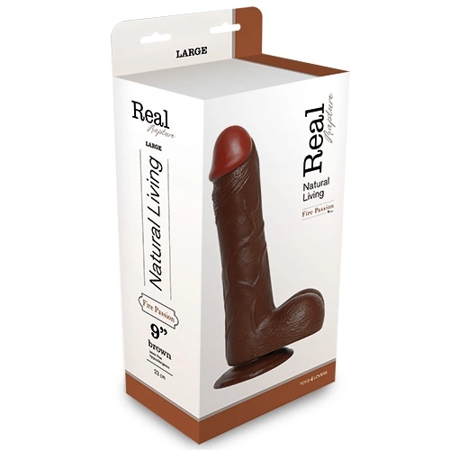 Real Realistic DildoRapture Brown 9'' - Dildo klasyczne ⚫ DARMOWA DOSTAWA od 299zł ⚫ DYSKRETNA PRZESYŁKA 24H Z POLSKI ⚫