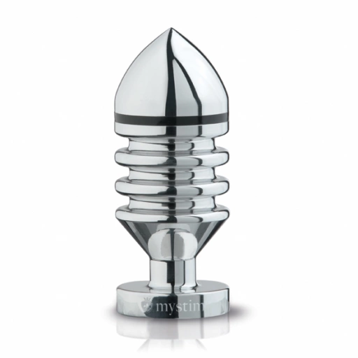 Bipolarny Plug analny elektroseks z aluminium medycznego - Mystim Hector Helix Buttplug rozmiar S 