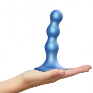 Dildo z przyssawką do uprzęży - Strap-On-Me Dildo Plug Balls Metallic Blue L