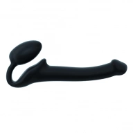 Dildo dwustronne do strap-on pegging i punkt G - Strap-On-Me Semi-Realistic Bendable Strap-On L Czarny