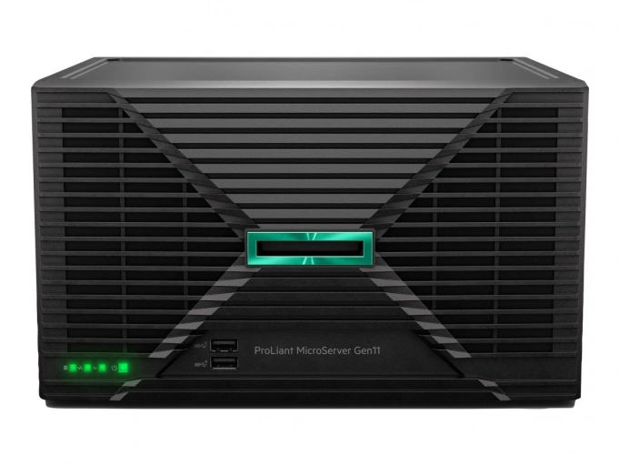 HPE ProLiant MicroServer Gen11 Intel Xeon E-2434 4-core 1P 16GB-U VROC 4LFF-NHP 1TB 180W External PS Server