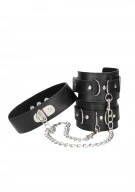 Ouch! bonded leather collar with hand cuffs - Kajdanki z obrożą ⚫ DARMOWA DOSTAWA od 299zł ⚫ DYSKRETNA PRZESYŁKA 24H Z POLSKI ⚫