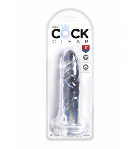 King Cock 6 Inch Cock Transparant - dildo ⚫ DARMOWA DOSTAWA od 299zł ⚫ DYSKRETNA PRZESYŁKA 24H Z POLSKI ⚫