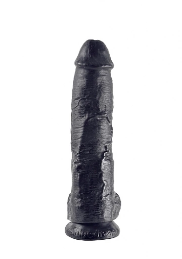 Pipedream King Cook - Sztuczny penis czarny , jądra, PVC - 26cm (10