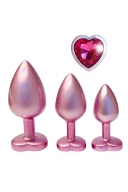 Dream Toys Pearl Pink Plug Set - Zestaw korków analnych  ⚫ DARMOWA DOSTAWA od 299zł ⚫ DYSKRETNA PRZESYŁKA 24H Z POLSKI ⚫