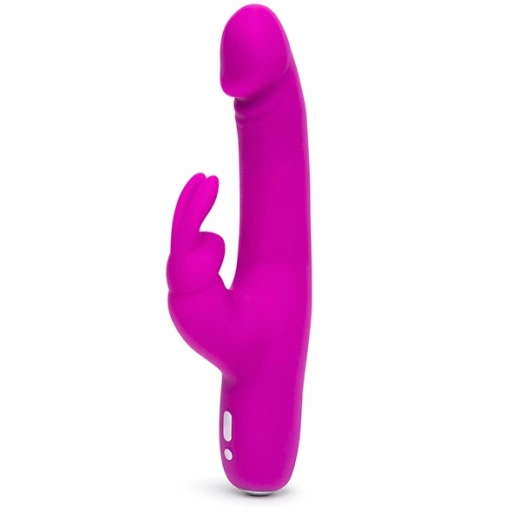 Wibrator realistyczny ze stymulatorem - Happy Rabbit Slimline Realistic USB Rechargeable Rabbit