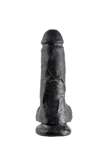 Pipedream King Cock - dildo realistyczne Z JĄDRAMI czarne, PVC - 20cm (8