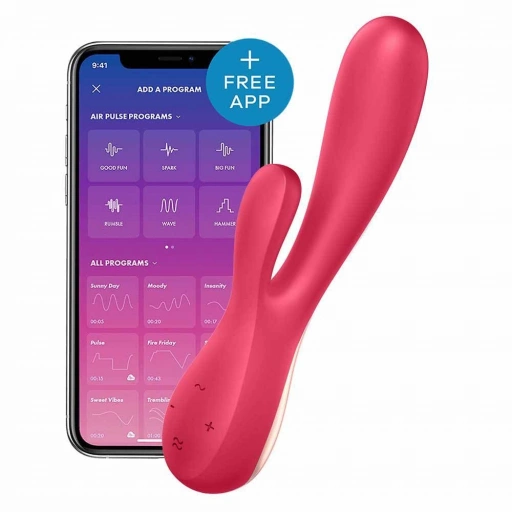 Wibrator Królik Satisfyer Mono Flex Sterowany Aplikacją na Telefon Czerwony | 100% ORYGINAŁ| DYSKRETNA PRZESYŁKA