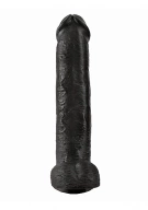 Pipedream King Cock - dildo realistyczne GRUBY OLBRZYM czarne PVC jądra - 38cm (15