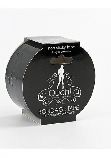 Ouch! Bondage Tape Black - Taśma do krępowania Czarny ⚫ DARMOWA DOSTAWA od 299zł ⚫ DYSKRETNA PRZESYŁKA 24H Z POLSKI ⚫