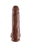 Pipedream King Cook - dildo długie REALISTYCZNE PVC brązowe z jądrami - 28cm (11