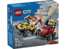 LEGO 60458 City Zestaw wyścigówek: pizza kontra wóz strażacki