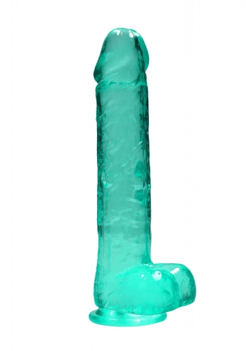 Crystal Clear Dildo z Jądrami 25,4 cm Zielony | 100% ORYGINAŁ| DYSKRETNA PRZESYŁKA