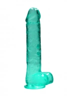 Crystal Clear Dildo z Jądrami 25,4 cm Zielony | 100% ORYGINAŁ| DYSKRETNA PRZESYŁKA