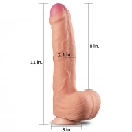 Lovetoy 11' Dual Layer Platinum Silicone Cock - Dildo klasyczne na przyssawce ⚫ DARMOWA DOSTAWA od 299zł ⚫ DYSKRETNA PRZESYŁKA 24H Z POLSKI ⚫