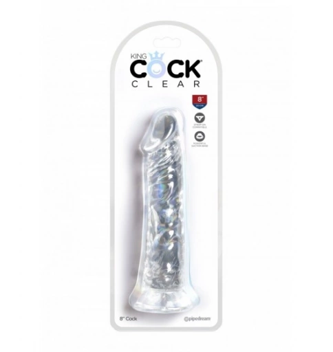 King Cock 8 Inch Cock Transparant - dildo ⚫ DARMOWA DOSTAWA od 299zł ⚫ DYSKRETNA PRZESYŁKA 24H Z POLSKI ⚫