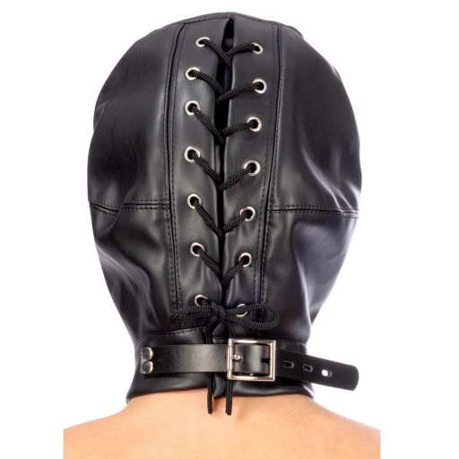 Fetish tentation Hood in leatherette with removable mask - maska bdsm ⚫ DARMOWA DOSTAWA od 299zł ⚫ DYSKRETNA PRZESYŁKA 24H Z POLSKI ⚫