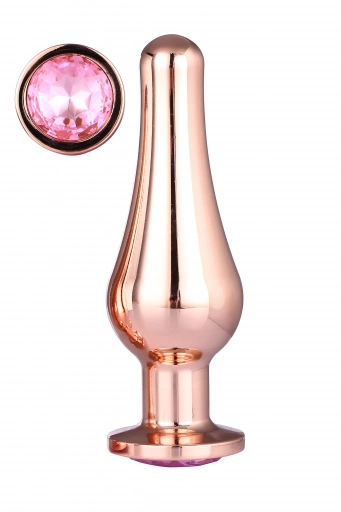 Dream Toys Gleaming Love Rose Gold Pleasure Plug L - Korek analny z diamentem ⚫ DARMOWA DOSTAWA od 299zł ⚫ DYSKRETNA PRZESYŁKA 24H Z POLSKI ⚫